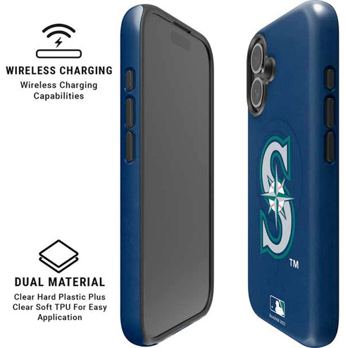 MLB Seattle Mariners - Solid Distressed iPhone 16 Plus Magsafe Impact Case